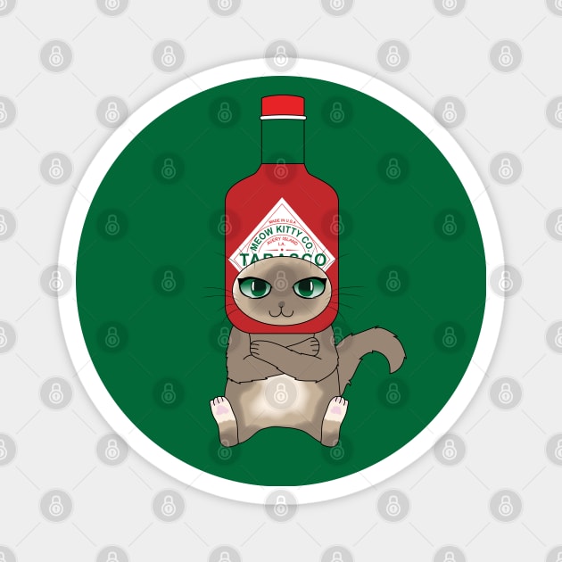 Tabasco Hot Sauce Cat Magnet by akwl.design